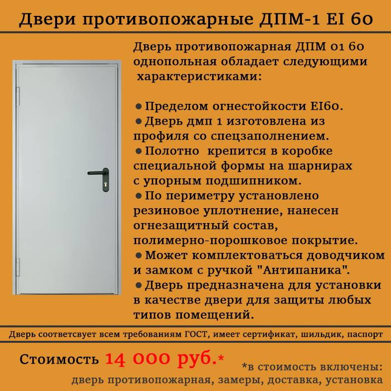 Установка противопожарных дверей, нормы монтажа, где и в каких помещениях они нужны.
