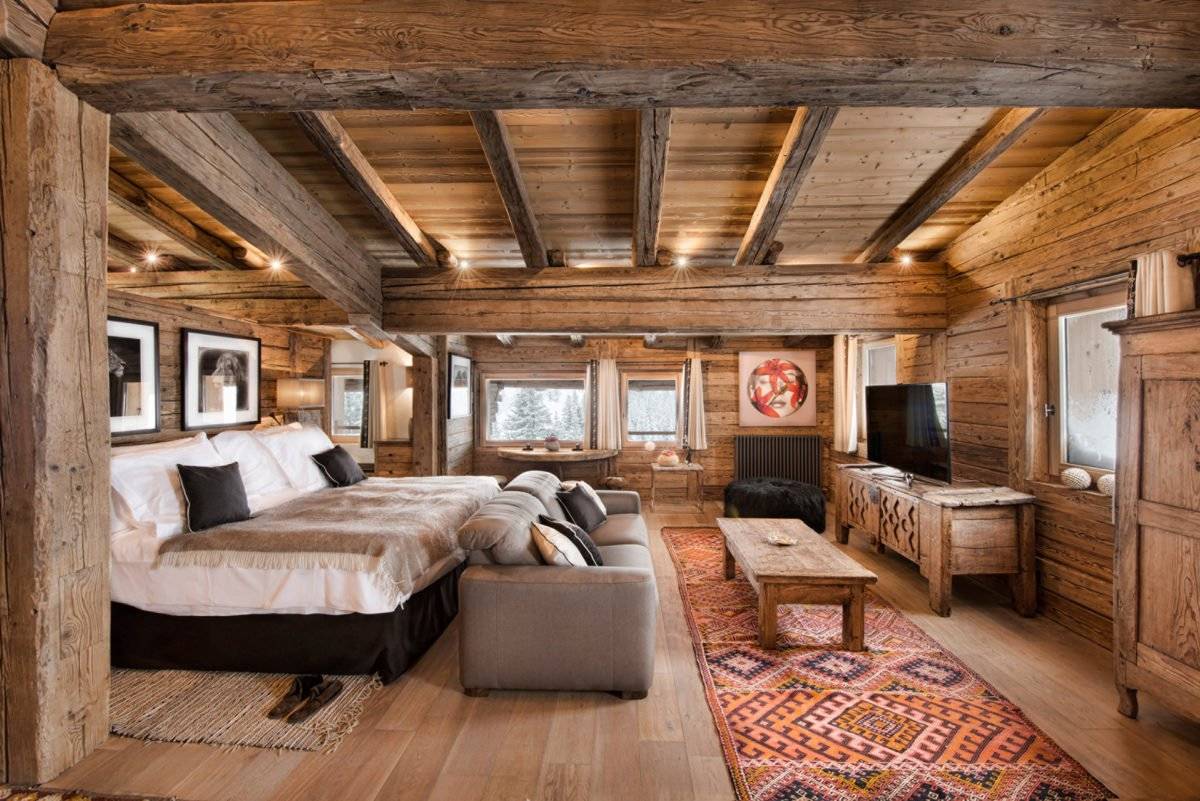 Стиль альпийского шале в интерьере кухни и гостиной (+35 фото)