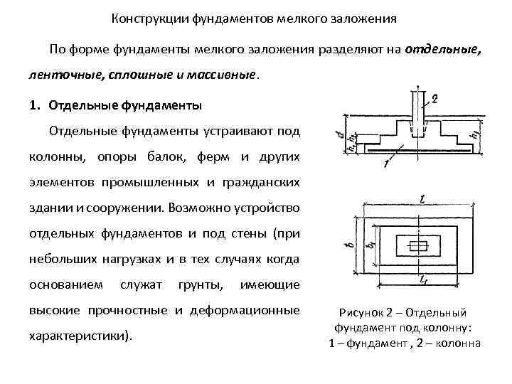 Какие бывают фундаменты — виды и классификация
