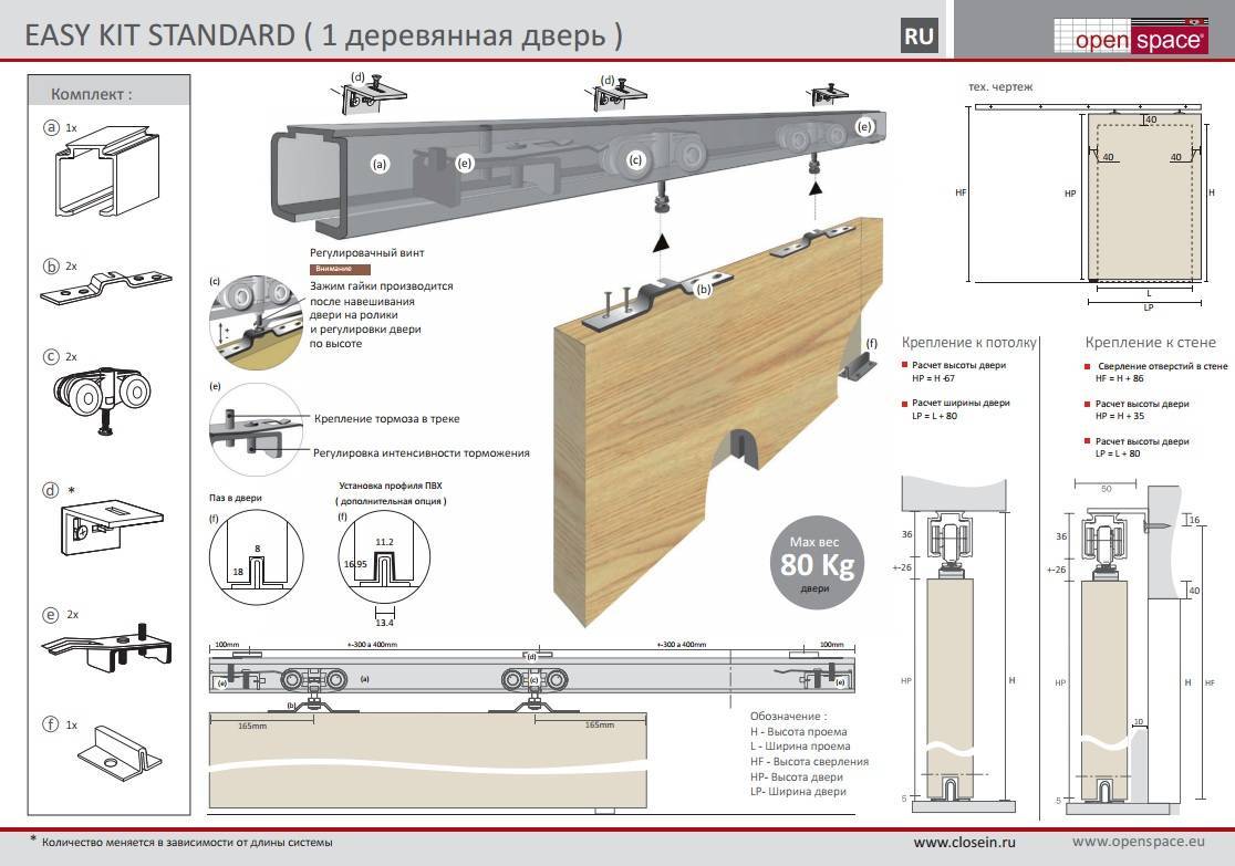 Установка раздвижных межкомнатных дверей