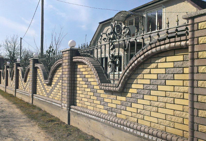 Красивые заборы из кирпича | фазенда рф