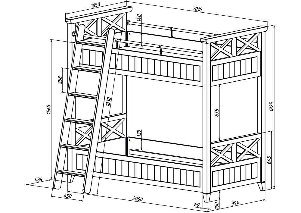 Двухъярусная кровать своими руками (25 фото и чертежи с размерами) - инструкция