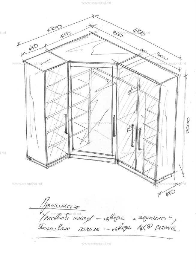 Угловой шкаф-купе своими руками, чертежи и схемы