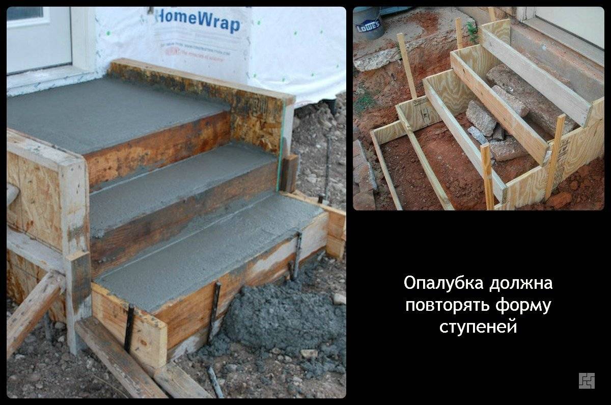 Ступеньки для крыльца из бетона своими руками