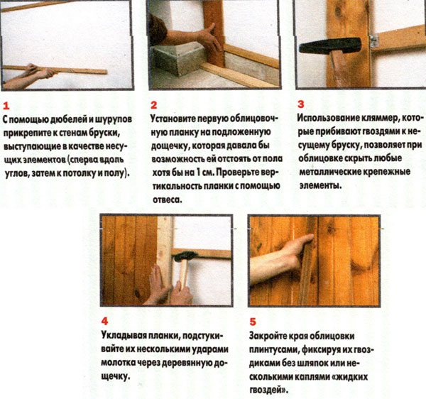 Монтаж вагонки на потолок: как правильно крепить отделку (3 способа обшивки)