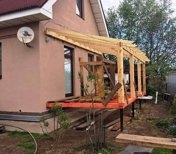 Как пристроить веранду из бруса к кирпичному дому