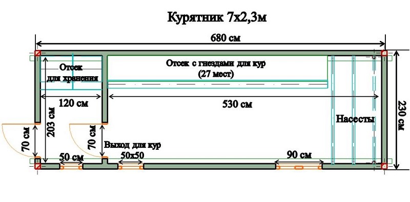 Норма площади на 1 курицу в курятнике