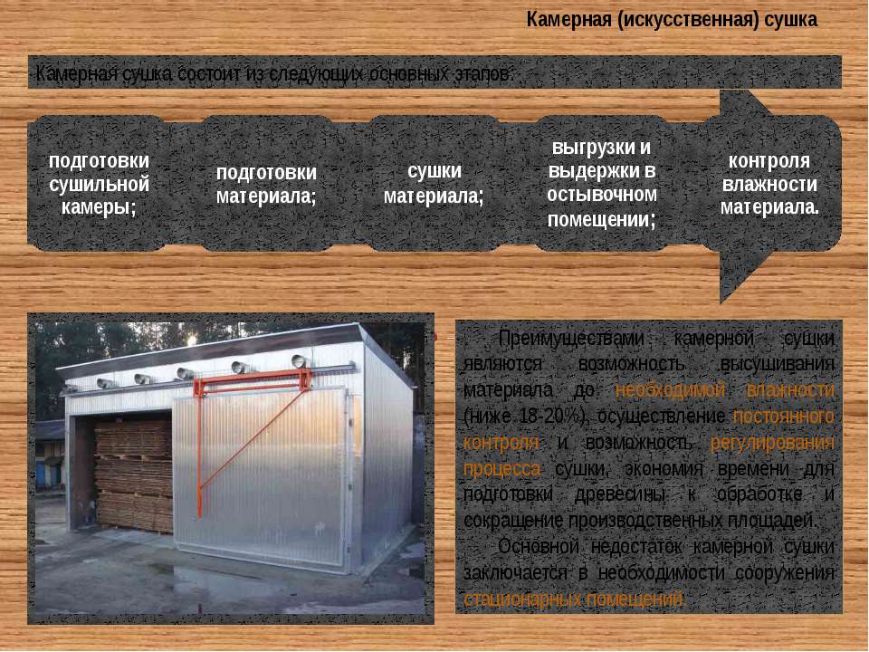 Сушка древесины естественным способом, в камерах и своими руками с применением старинных методов