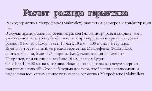 Силиконовый герметик: расход на 1 м шва