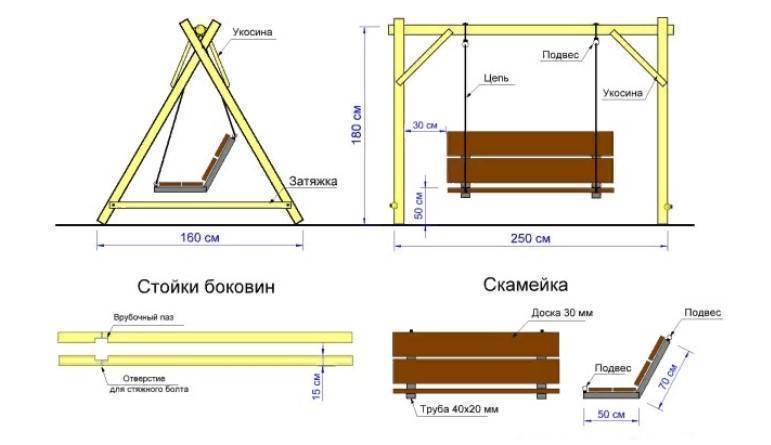 Как сделать качели для дачи своими руками?