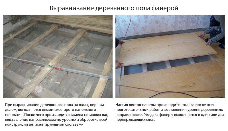 Как сделать укладку линолеума на деревянный пол правильно