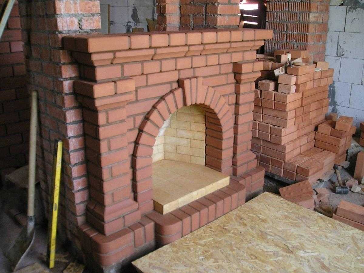 Угловой камин из кирпича с порядовкой и размерами